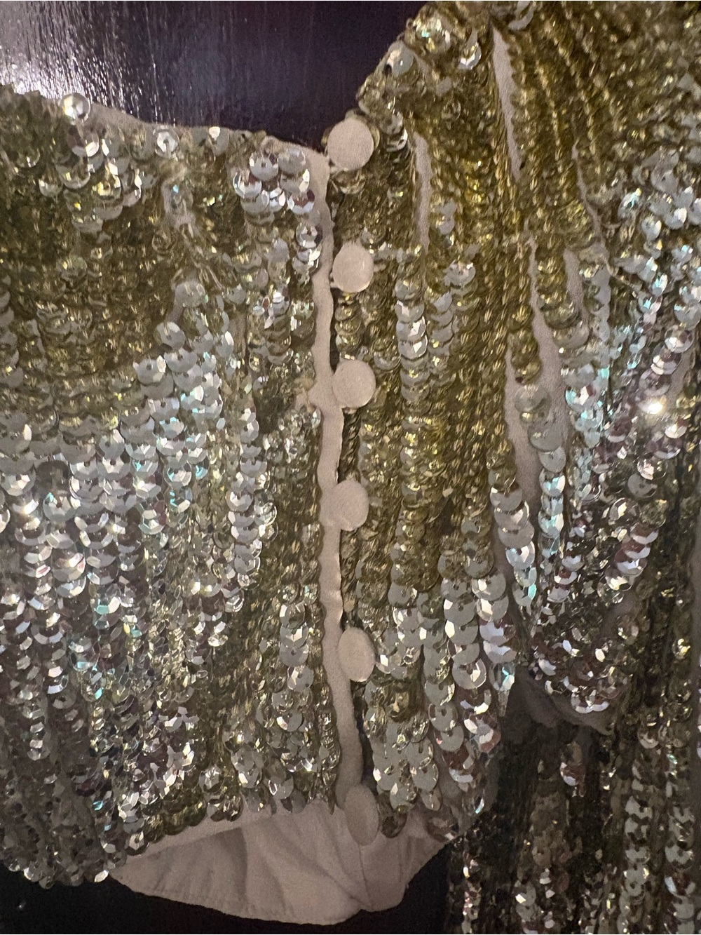 NWT ASOS Gold Green Sequin Cropped Top. Size 2. - Picture 10 of 10